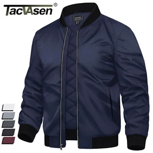 Mens Bomber Jackets Casual Winter Warm Windbreaker Full Zip Padded Lined Outwear - Picture 1 of 67