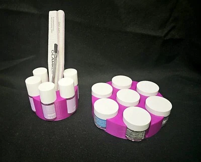 Pink 3d printed, nail manicure, nail powder dipping,  liquid & dip powder holder - Image 1 of 4