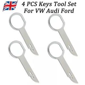 4 PCS Car Radio Stereo Removal CD Release Tool Pin Keys Set For VW Audi Ford UK - Picture 1 of 9