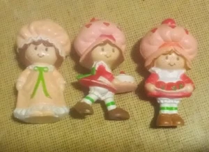 Vintage 1980er Jahre Erdbeere Shortcake Erdbeere Miniatur Figuren X3 - Bild 1 von 6