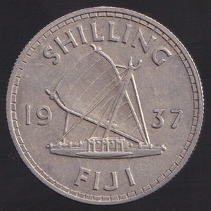 Fiji 1937 One Shilling 1/- George VI - Extra Fine - Bild 1 von 3