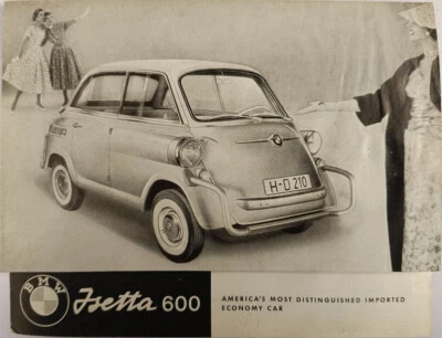 Folleto de promoción BMW ISETTA 600, inglés, EE. UU. 1958, folleto publicitario, Pubblicità Foto 1 de 3
