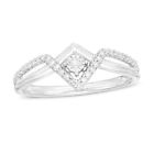 Unique 1/5 Ct Round Cut Moissanite Engagement Wedding Ring 925 Sterling Silver