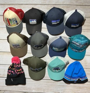 Patagonia Hat Lot Of 12 Outdoor Mesh SnapBack Hat Beanie Hiking Pataloha - Picture 1 of 6
