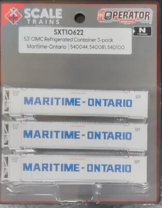 ScaleTrains 10622 N Scale Maritime Ontario 53' CIMC Ref. Cntnr 3 pack - Picture 1 of 3