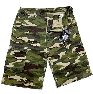 True Religion Camouflage Men`s Cargo Shorts Cotton Size 32 $159 - Image 1 of 4