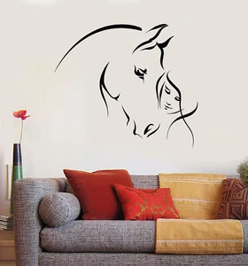 Vinyl Wall Decal Abstract Horse Head Girl Pet Animal Stickers (1900ig) - Picture 1 of 3