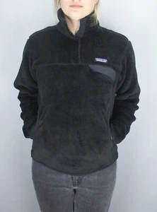 Patagonia Womens Pullover Size S Black Re-Tool Snap-T Fleece Polartec Thermal - Picture 1 of 24