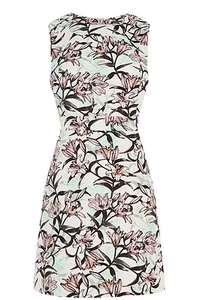 Warehouse Iris Print Shift Dress 18 - Picture 1 of 4