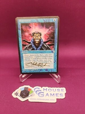 MTG Brainstorm Ice Age Signed #C Gold Christopher Rush Gen 3 Artist *CCGHouse* - Image 1 of 4