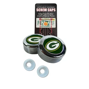 New NFL Green Bay Packers Car Truck License Plate Frame Screw Caps Bolt Cover - Picture 1 of 2