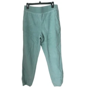 Denim & Company Active Womens Medium Ankle Joggers Seafoam Green Baby Sherpa NWT - Picture 1 of 5