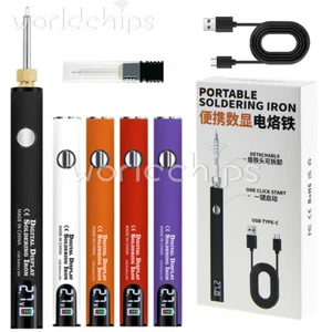 Portable Welding USB Soldering Iron Pen Kit 510 Interface With Display 650mah - Picture 1 of 34