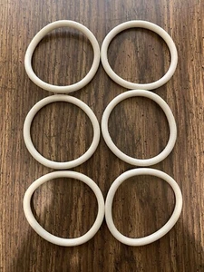 Six 2-1/2 Inch White Rubber Rings for All Pinball Machines - Picture 1 of 1