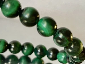 7.5" "Cat's Eye Flash/AAAA"~ Zaire Congo Velvet Green Malachite Bracelet Q1405 - Picture 1 of 10