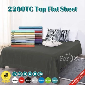 Comfy 2200TC Soft Top Flat Sheet Soft Super King Single Double Queen Size Bed - Picture 1 of 24