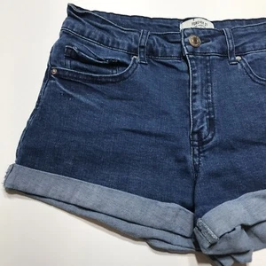 Forever 21 Los Angeles Shorts Womens Size 27 Cuffed Denim Shortie Super Stretch - Picture 1 of 12