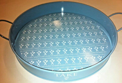Parlane I Love To Bake When I Can Eat Cake Outdoor Serving Tray In Blue - Image 1 of 3
