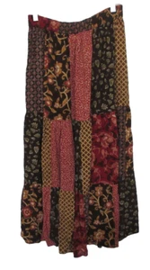 Maxi Falda De Colección Bobbie Brooks Marrón Estampado de Retazos Pradera Hippie 24" x 36" Pequeña - Imagen 1 de 6