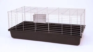 Ollesch Kleintierkäfig Rabbit 100 cm 100 x 56 x 45, silber/schwarz - Bild 1 von 1