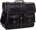 Mens Handmade Vintage Messenger Black Leather Laptop Shoulder Bags Men Briefcase