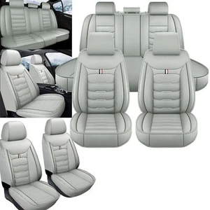 For Lexus Leather Car Seat Covers 5-Seats Front + Rear Full Set Protectors Gray - Picture 1 of 13