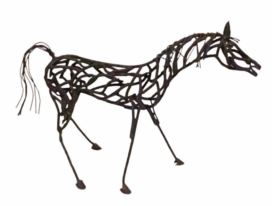 Quality Rustic Horse Sculpture Soldered Black Iron Metal Illusion Figurine RARE! - Image 1 of 4