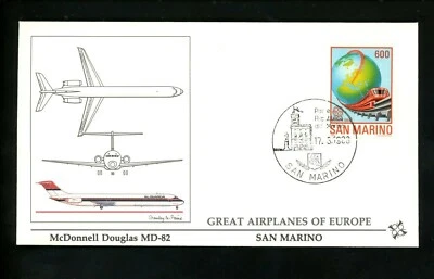 Postal History San Marino FDC #1146-1147 SET OF 2 Europa train fiber optics 1988 - Image 1 of 4