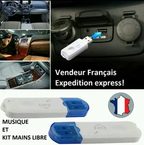 ADAPTER KIT HANDS FREE USB BLUETOOTH STEREO RECEIVER MUSIC CAR SOUND - Zdjęcie 1 z 1