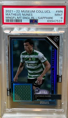MATHEUS NUNES 2021-22 TOPPS MUSEUM MNGFL. MT. RELIC  /75 WOLVERHAMPTON PSA 9 RC - Image 1 of 4