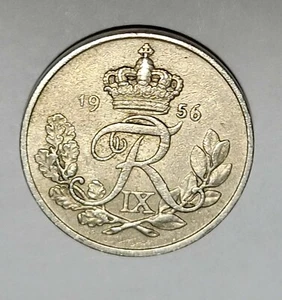 Moneda de 10 orejas de Dinamarca 1956 circulada BT-322 - Imagen 1 de 2