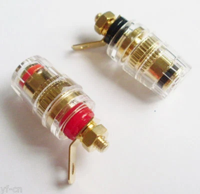 12x Speaker Terminals Brass Gold Binding Post 4mm Banana Jack Audio Adapter 32mm - Image 1 of 3