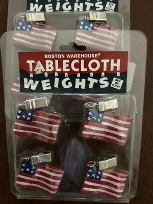 2001 Lot/2 Boston Warehouse Tablecloth Weights AMERICAN Flag Patriotic JULY 4TH - Image 1 of 4