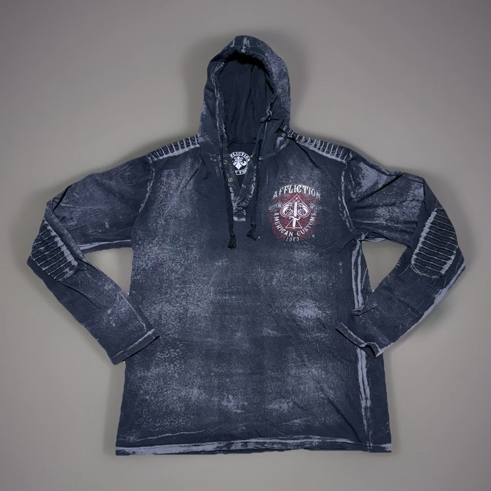 Affliction Live Fast / American Customs 1973 Men’s XL Lightweight Hoodie - Image 1 of 4