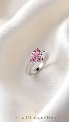💍 2.50 CtTrillion Cut Pink Diamond Silver Lab Grown Ring Truediamondhub Style✨ - Image 1 of 4