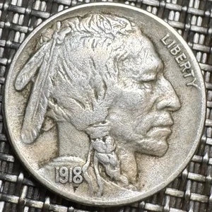 MAGNIFIQUE PIECE 5 CENTS BUFFALO TÊTE D´INDIEN USA 1918 (1331) TRÈS RECHERCHÉE - Foto 1 di 2