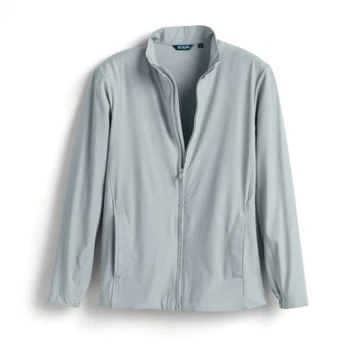 Scales Mens Gray Full Zip Jacket Long Sleeve Mock Neck Stretch Size S NWT - Image 1 of 4