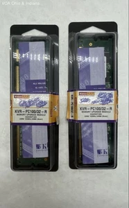 Two Kingston Value RAM KVR-PC100/32-R Memory Upgrade Module 32MB 100MHz DIMM - Picture 1 of 6