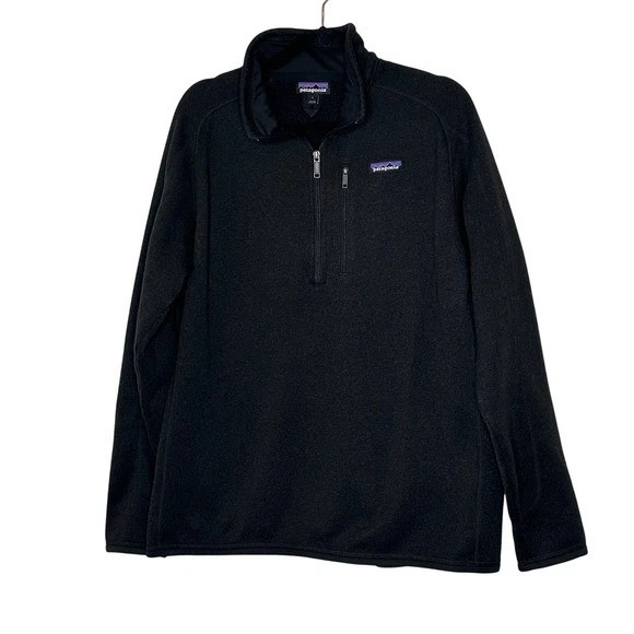 Suéter Pullover Patagonia Berter Para Hombre Negro Cuarto Cremallera Polar Suéter Talla L Foto 1 de 4