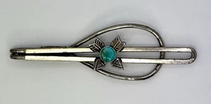 Vintage Indianer Silber Pfeil Krawattenklammer mit Türkis Mittelstein #577 - Bild 1 von 6