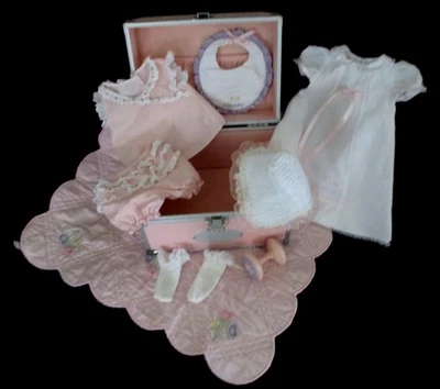 American Girl Bitty Baby 2005 Starter Collection Pink Trunk Clothes Gown Lot #2 - Image 1 of 4