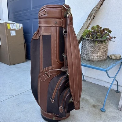 Bolsa de transporte de golf Daiwa Coach Collection de cuero marrón de 6 vías *LEA Foto 1 de 4