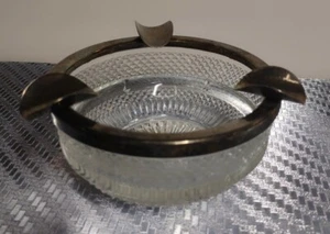 Antique Vintage Silver Plated Crystal Ashtray cigar Crystal - Bild 1 von 4
