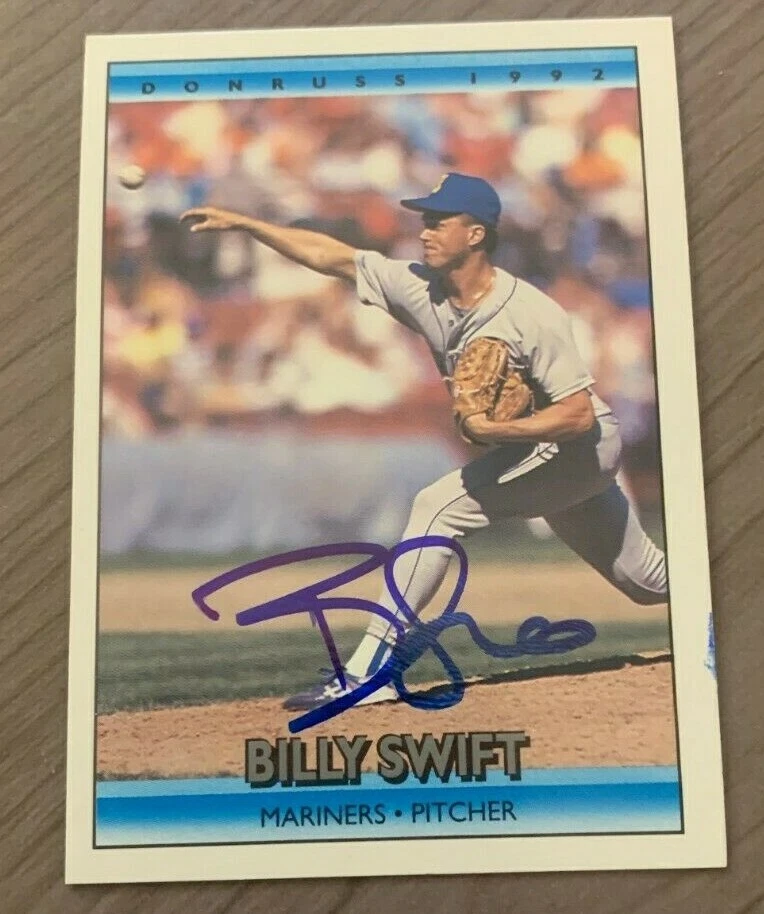 Tarjeta de cubierta superior autografiada por Bill Swift 1992 con certificado de autenticidad Seattle Mariners Foto 1 de 1