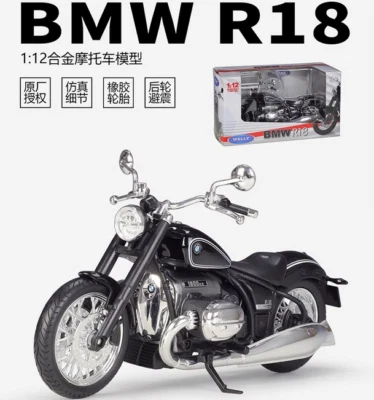1:12 Welly BMW R18 2020 Retro Cruiser Motorcycle Diecast Model Bike Tour - Image 1 of 3