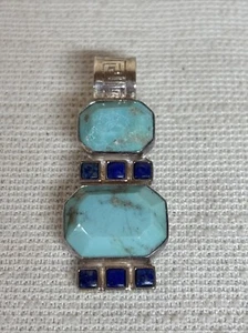 Jay King, Turquoise And Lapis Sterling Silver Pendant - Picture 1 of 3