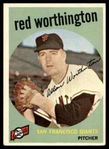 1959 Topps #28 Red Worthington  San Francisco Giants VG-VGEX