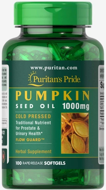 Puritan's Pride Pumpkin Seed Oil for Men 1000 MG 100 Softgels