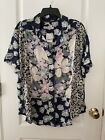 Nwt Free People - We The Free Vacay Away Floral Shirt In Cool C Sz Xs Msrp $128