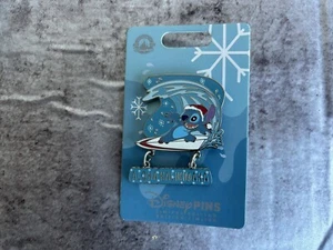 Disney Parks Santa Stitch Surfing Aloha Kalikimaka Dangle Pin LE New - Picture 1 of 1